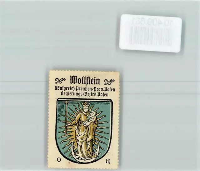 10409881 - 3445 Wollstein Vignette Wappen Kaffee Hag ca 1920-1940 Madonna Kind