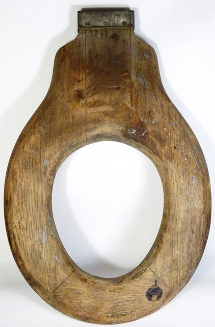 Antique Victorian J. L. MOTT Primitive Wood TOILET SEAT-Salvaged J I CASE Racine