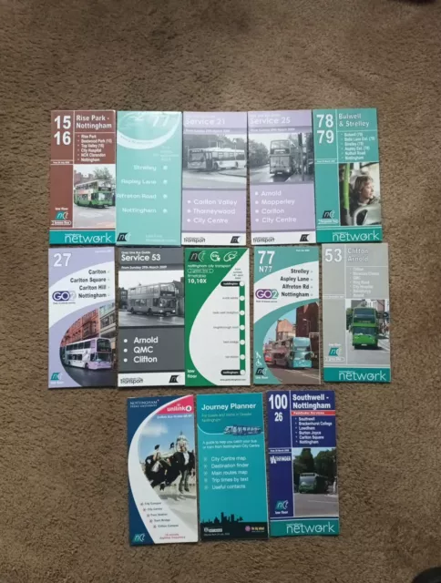 13 X Nottingham City Transport Bus Timetables & Map Guides