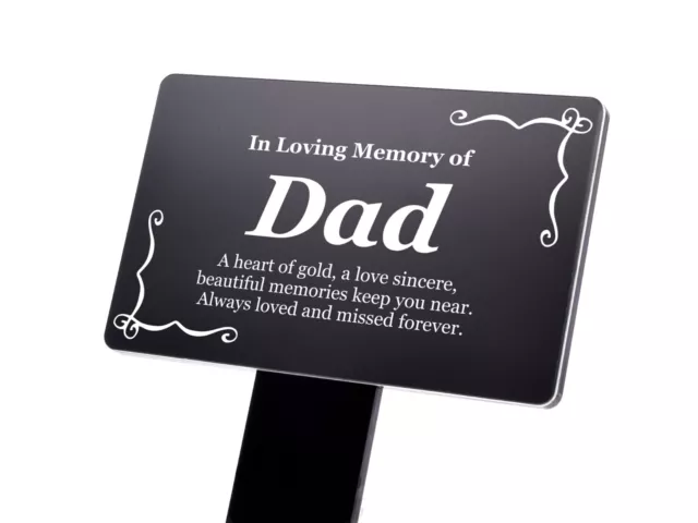 Dad Memorial Remembrance Plaque Stake - Outdoor, Grave Marker For Cemetery