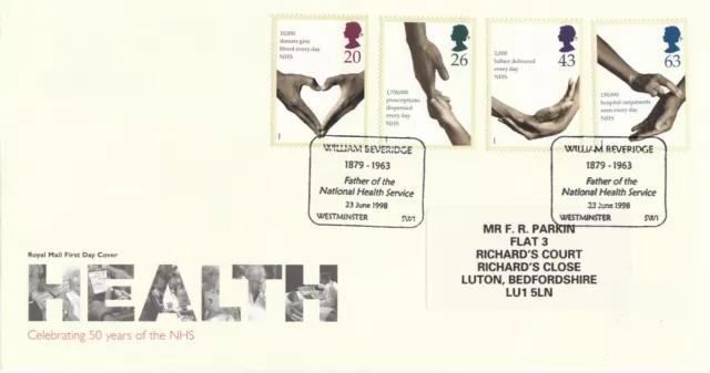 (58794) GB FDC NHS National Health Service William Beveridge Westminster 1998