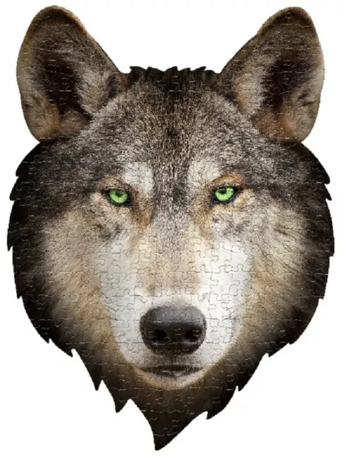 Jigsaw Puzzle Animal Wild Grey Wolf Freeform shaped 300 piece NEW 15" x 19"