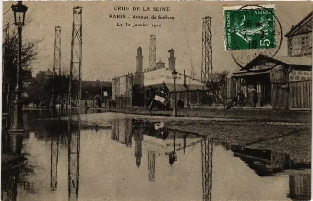 CPA PARIS 15e Avenue de Suffren. Crue 1910 (536079)