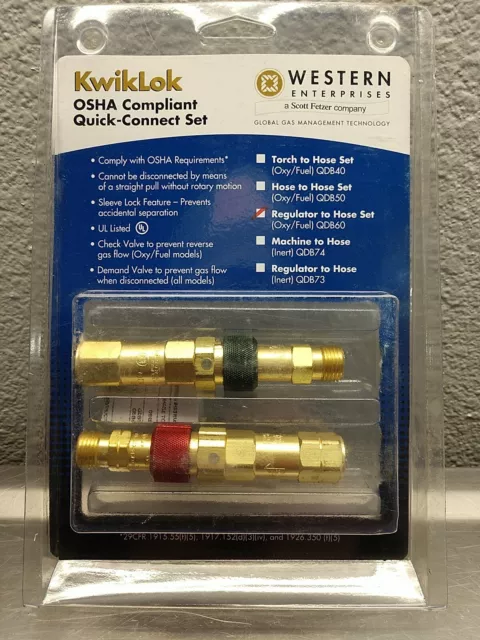 Western Enterprises QDB60 OSHA Compliant Oxy/Fuel Regulator - Hose Quick Connect