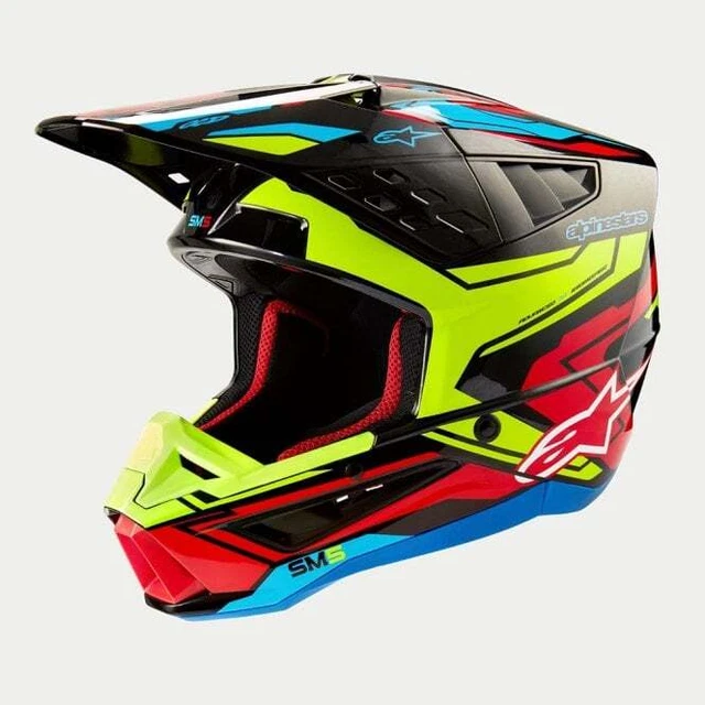 Alpinestars S-M5 22:06 Action 2 MX Motocross Helmet (Black/Yellow Fluo/Red)