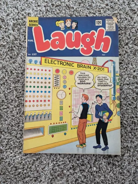 Laugh #137 (1946 Series) Archie Comics 'Electronic Brain'