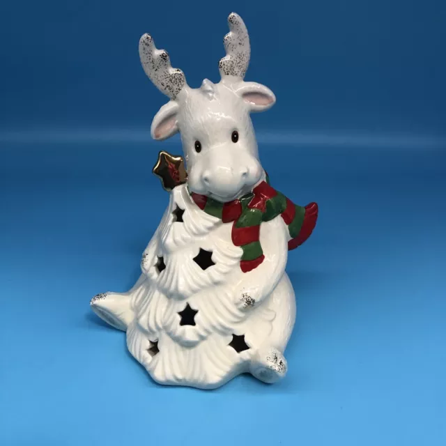Lenox Seasons Sparkle Moose 6.75” Color Changing Lit Ceramic Figure - No Chips