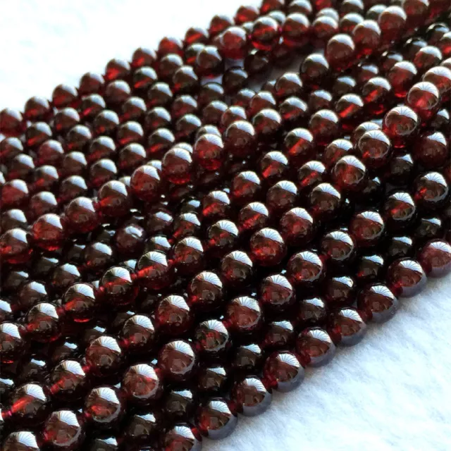 High Quality Natural Genuine Dark Red Garnet Round Loose Beads 6mm