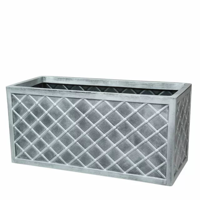 Strata Lazio Trough Planter - Pewter Grey