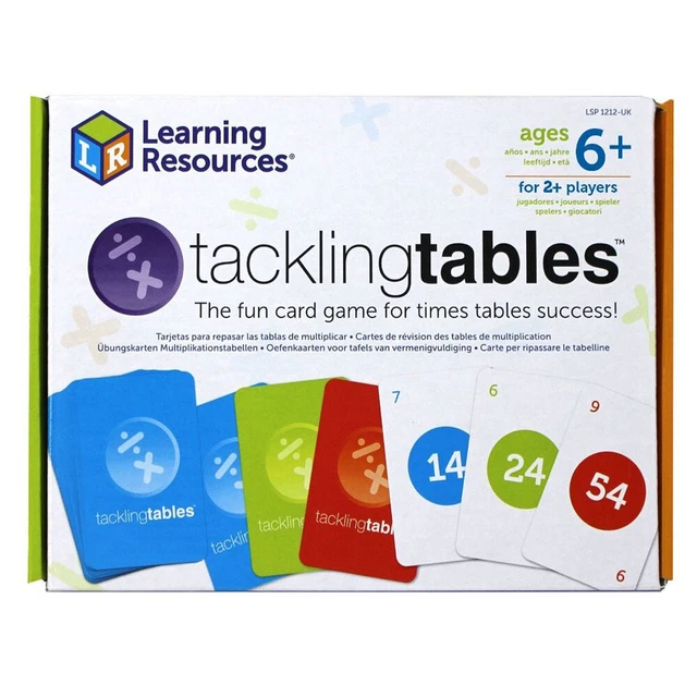 LEARNING RESOURCES TACKLINGTABLES Times Tables Card Game Multiplication ...