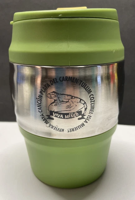 Bubba 20 Oz Travel Insulated Mug w/Handle~Stainless Steel & Green And Yellow 2