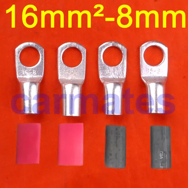 4 X Battery Cable Lead Lugs Terminals 16-8 Heavy Duty Automotive Starter Crimp