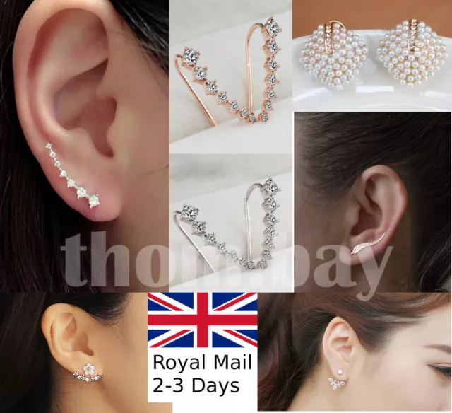 Elegant Women Crystal Rhinestone Ear Stud Daisy Flower Earrings Fashion Jewelry