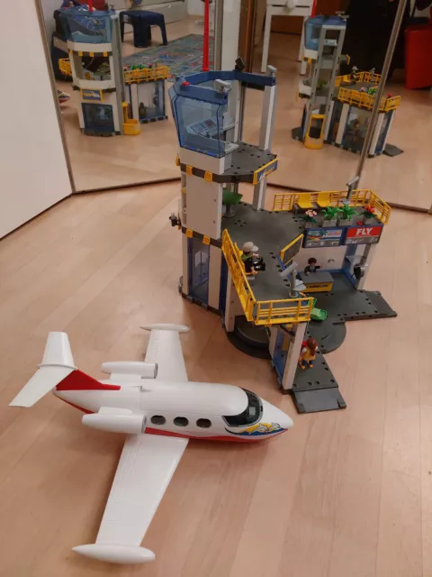 playmobil flughafen tower und flugzeug