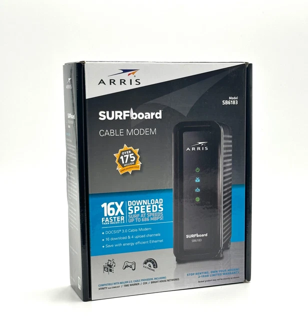 ARRIS Surfboard SB6183 DOCSIS 3.0 High Speed Cable Modem - Pristine Condition