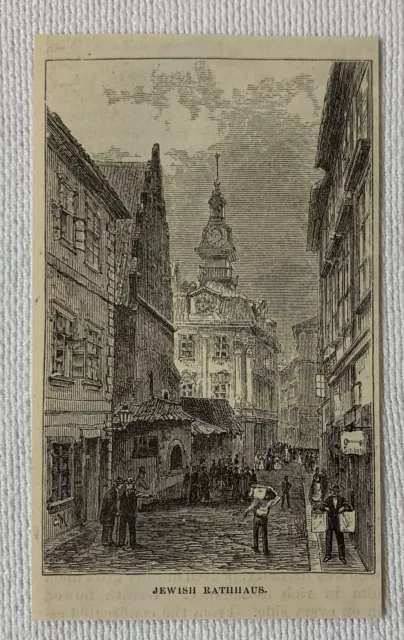1878 magazine engraving ~ JEWISH RATHHAUS in Prague