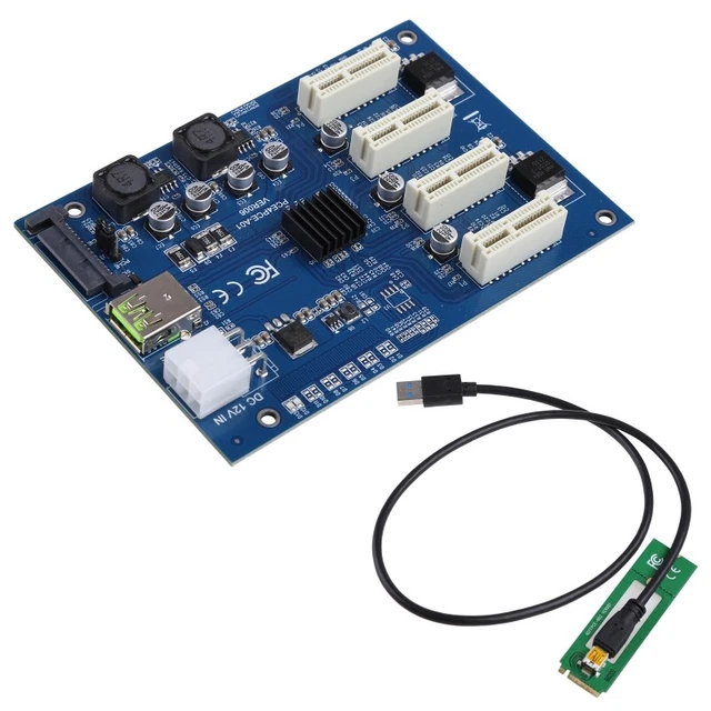 1 To 4 PCI-Express Slot 1x to 16x USB3.0 Mining Special  Card PCIe Extender