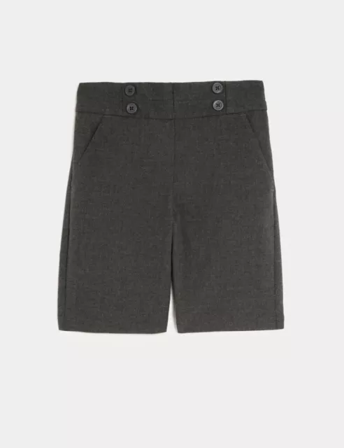 Marks And Spencer Girls Regular Fit School Shorts Grey 13-14yrs