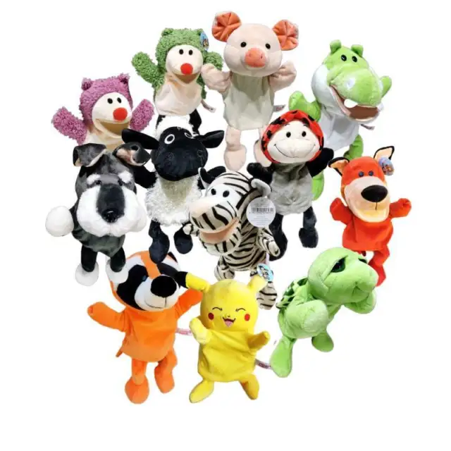 SUPER SOFT SHORT Plush Animal Hand Puppet Glove With Moving Mouth For  $19.46 - PicClick AU