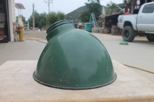 Gas Station, Barn Lights, Industrial 10" Porcelain Shade, Vintage 1950's