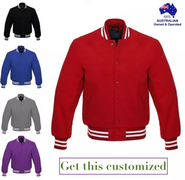Mens Wool Jackets Winter Outdoor Varsity Style College Letterman Jacket Casual