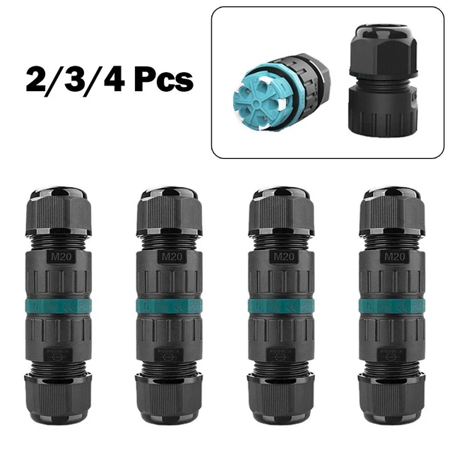 Connettore Cavo Giunto Impermeabile IP68 M20 PA66 Collegamento Rapido 2/3/4x 24A 450V