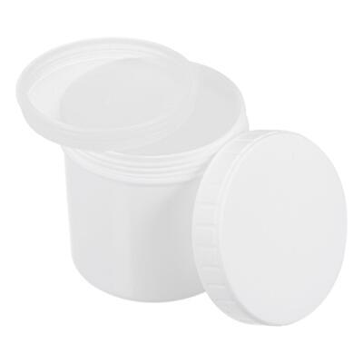 Cubo de plástico 5 unidades 0,08 galones/300 ml recipiente de almacenamiento con tapa de sellado blanco