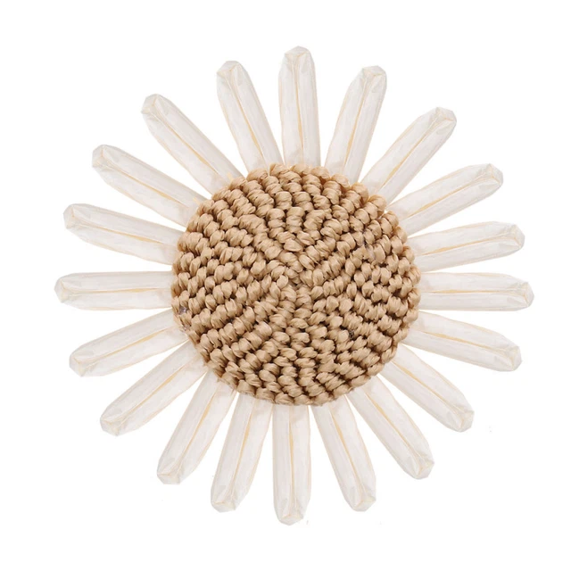 2PCS Weaving Sunflower Decor Accessory Handmade DIY Shoe Flowers Creative Girl