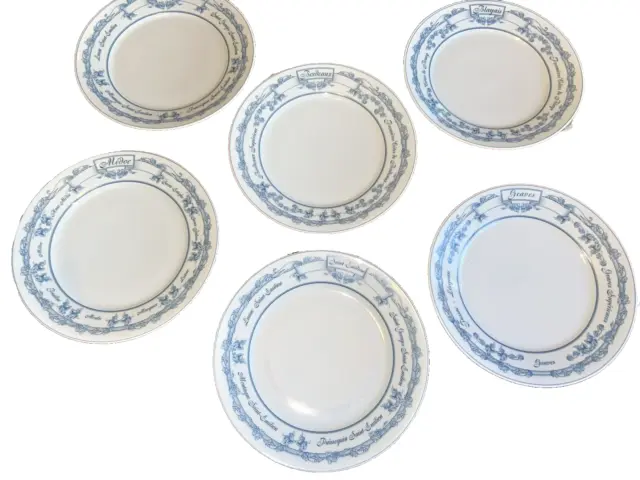 SET OF 6 APILCO FRANCE PORCELAIN Tapas PLATES Winery Collection LIMOGES