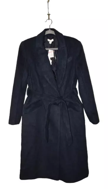 TOPSHOP NEW $168 Manhattan Belted Coat in Petrol Size 8