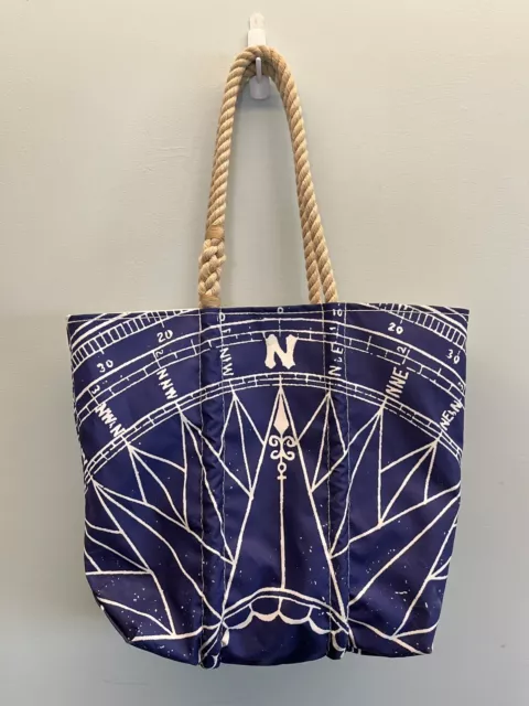 Sea Bags Maine Navy True North Large Tote Compass Rose Sailcloth