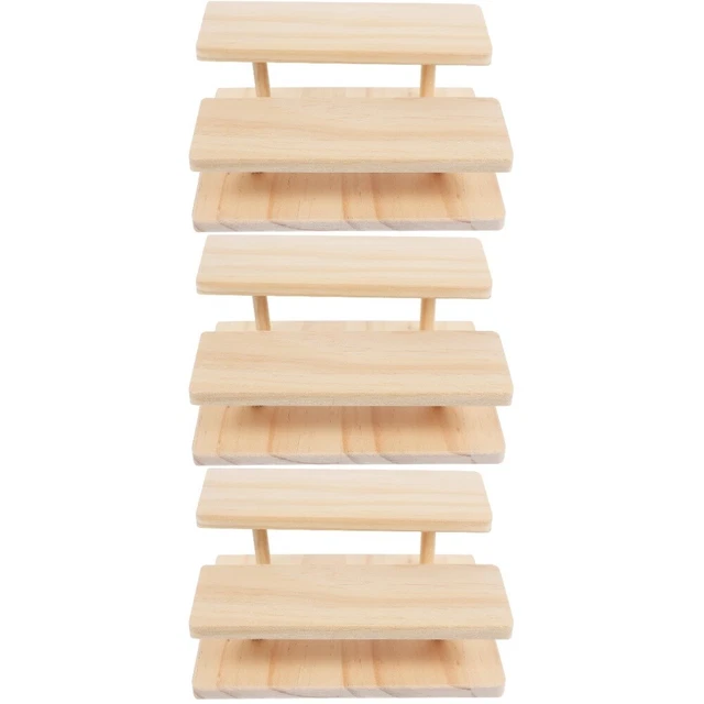 3 pz supporto per display in legno supporto per display desktop doppio strato supporto per display in legno