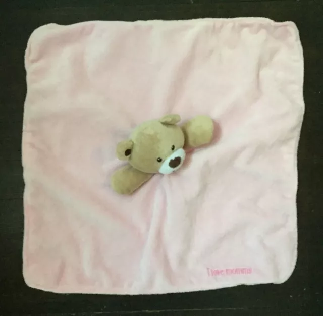 Baby Starters Lovey Pink Plush Teddy Bear Rattle Security Blanket