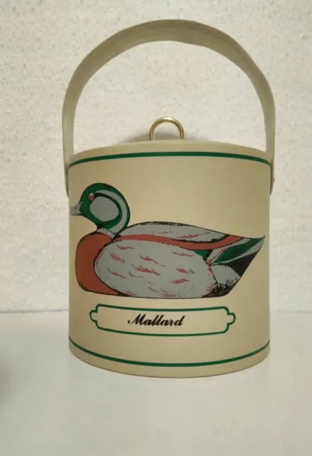 Vintage Georges Briard Duck Ice Bucket Green-Winged Mallard Signed