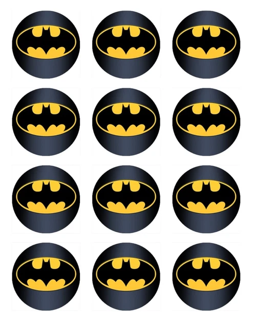 Batman Rice Paper BATMAN LOGO CUPCAKE Toppers Edible Wafer Paper Designer Cake Decoration ...