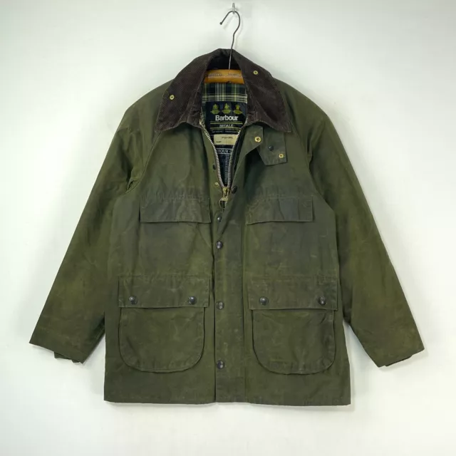 Barbour A100 Bedale Wax Jacket Mens C36 Small Green Classic Vintage Country