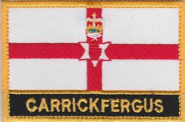 Carrick Fergus Northern Ireland Town & City Embroidered Sew on Patch Badge