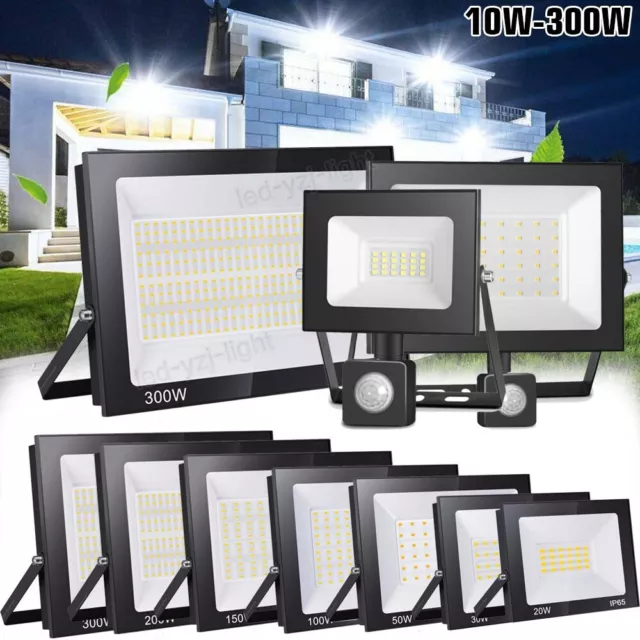 LED Sensor Flood Light 10W-300W 240V Warm/Cool White Outdoor Security Spotlight