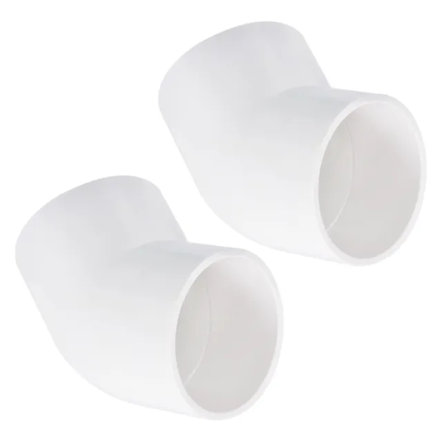 2Pcs 45 Degree Elbow Pipe Fittings 2 Inch UPVC Fitting Connectors White