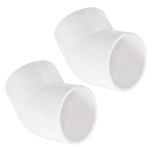 2Pcs 45 Degree Elbow Pipe Fittings 2 Inch UPVC Fitting Connectors White