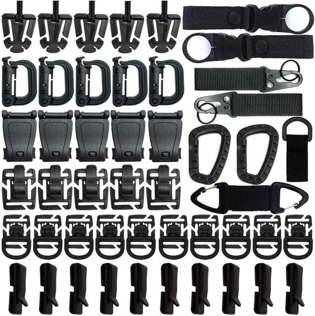 48PCS Ensemble De Pinces À Engrenages Tactiques Molle Attaches De Sangle Pour
