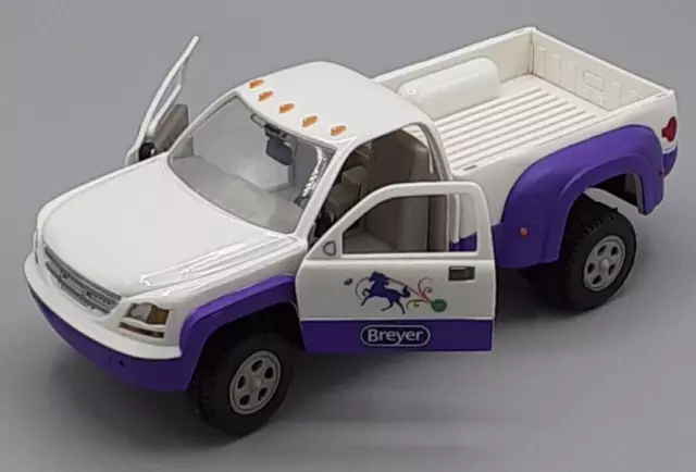 Breyer Horse Logo Farm Ranch Dually Pickup Truck White & Purple 7" Plastic Toy