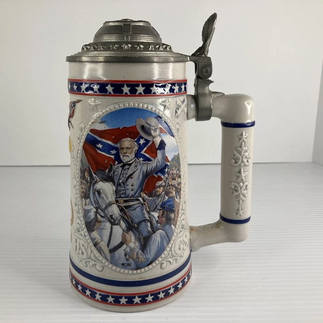Robert E Lee "Heroes of the Civil War" Tankard Beer Stein By Longton Crown