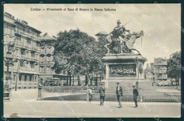 Torino Città Piazza Solferino Monumento Duca di Genova cartolina MZ7635