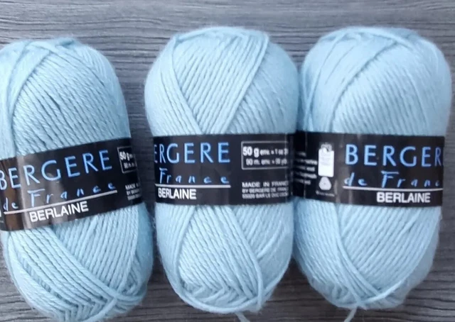 3 Pelotes De Laine Bergère De France - 50g Chacune Pour Tricot & Crochet
