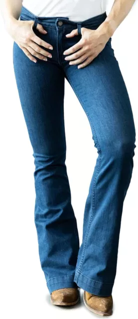 Kimes Ranch Lola Mid Rise Western Flare Jeans Blue  BRAND NEW WITH TAGS! NWT