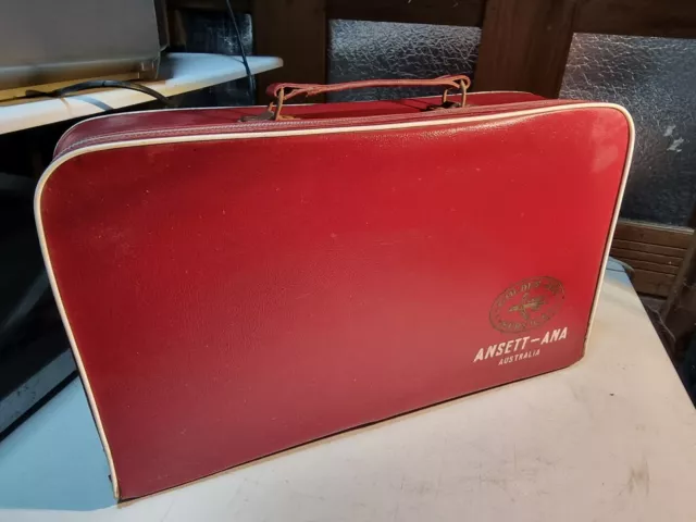 Vintage Ansett Australia Airline Ana Airways Suitcase Golden Jet Service