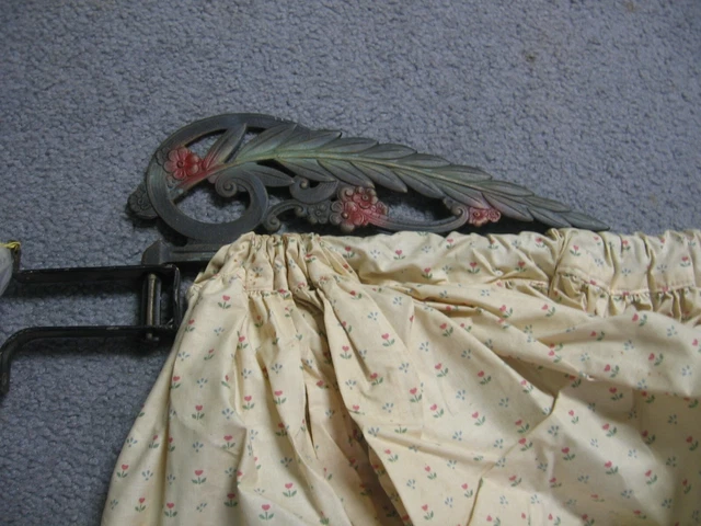 4 Metal Door/Window/Curtain Swing Extending Rod Antique Vintage Victorian Paint 4