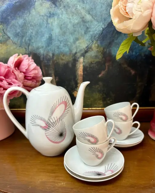 Stunning Vintage Mid-Century Jean Luce design Arzberg Germany Coffee set for 4