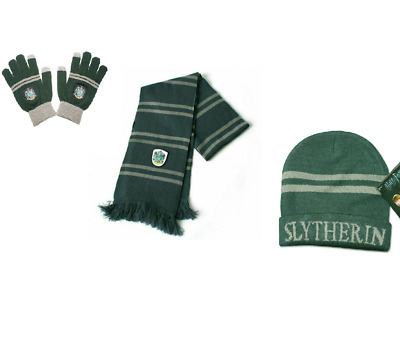 Harry Potter Slytherin House Scarf+Cap/Hat + Gloves Soft Warm Costume Xmas Gift